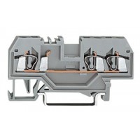 DIN Rail Mount Terminal Block, 3 Positions, 24 AWG, 10 AWG, 6 mm², Clamp, 41 A